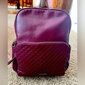 ❤️ SOLD ❤️ Vera Bradley Leather Carryall Backpack Mulled Wine